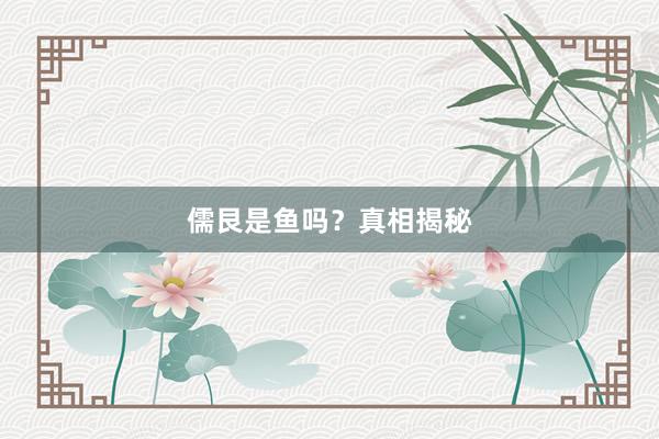 儒艮是鱼吗？真相揭秘